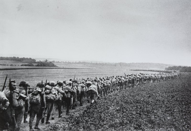 Forced March to the Front between Lonié and Mitulen, Poland