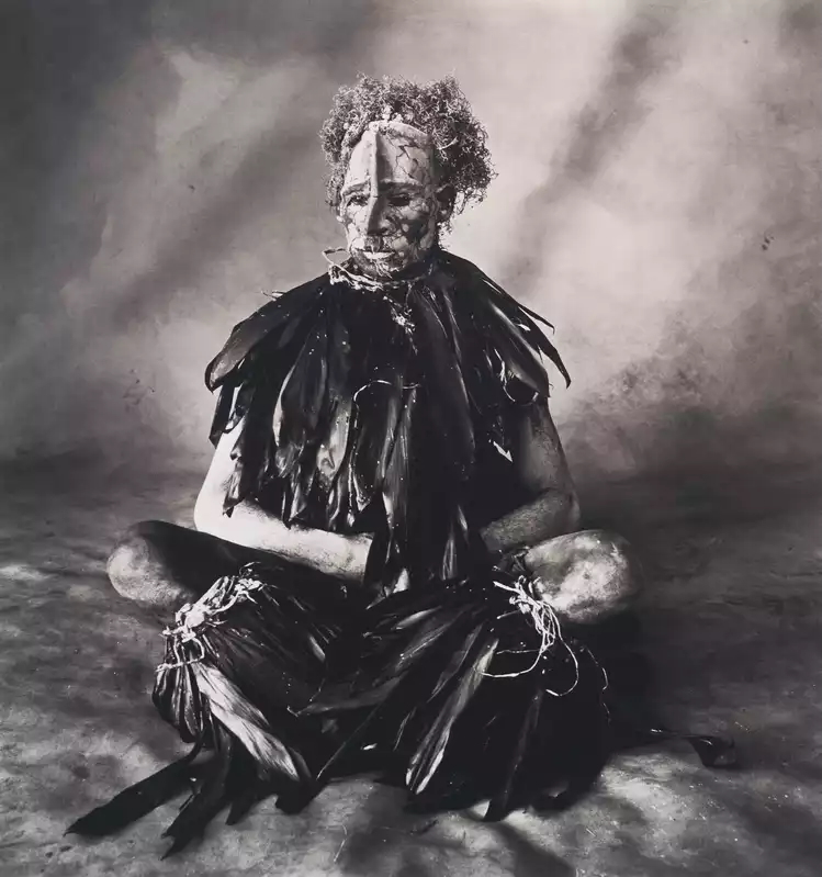 Sitting Man with Pink Face, New Guinea